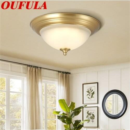 OUFULA Copper Ceiling Lights Modern LED Fashionable Decorative For Home Porch Living Room Dining Room Bedroom