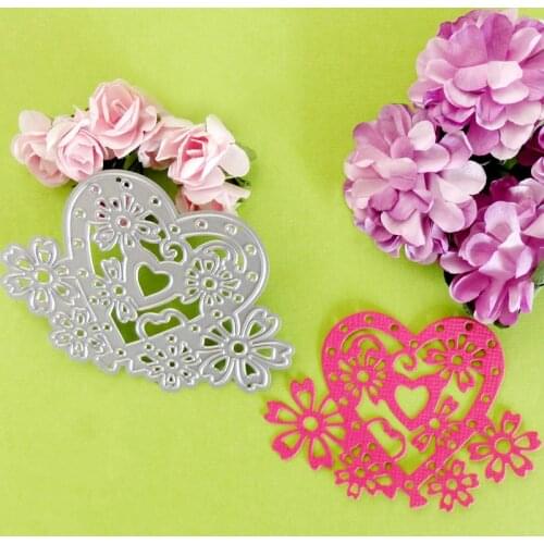 Metal lovely flowers heart desgin cutting dies stencils for DIY Scrapbooking photo album Decorative Embossing DIY Paper Cards