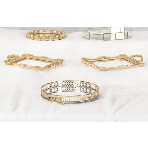 Metal Gold Cake Stands Sets Cupcake Cake Plates for Wedding Birthday Kids Baby Shower Party Dessert Tableware Cake Plates Tray