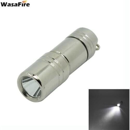 Wasafire Mini Stainless Steel LED Flash Light Torch USB Rechargeable Super Small Lantern Built-in Battery For Camping Working