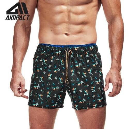 AIMPACT Mens Swim Trunks Quick Dry Running Shorts Vintage Sexy Shorts Lining Linner Double Waistband Beach Surf Board Shorts