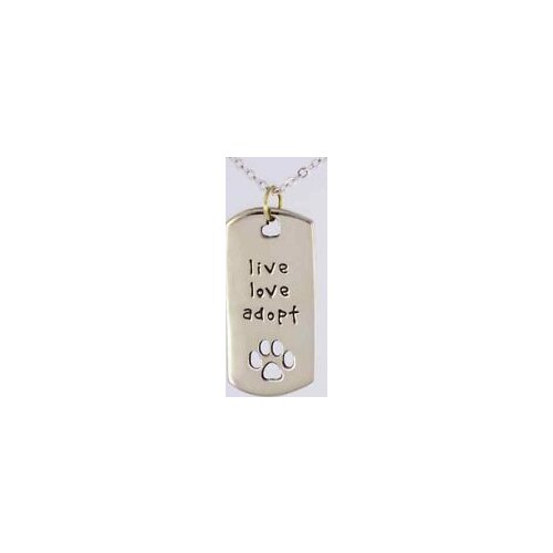 Cheap Live Love Adopt Cat tag Dogs necklace low price Pet Rescue dog tag Necklace cheap pet Paw Print Tag pet Dog necklace