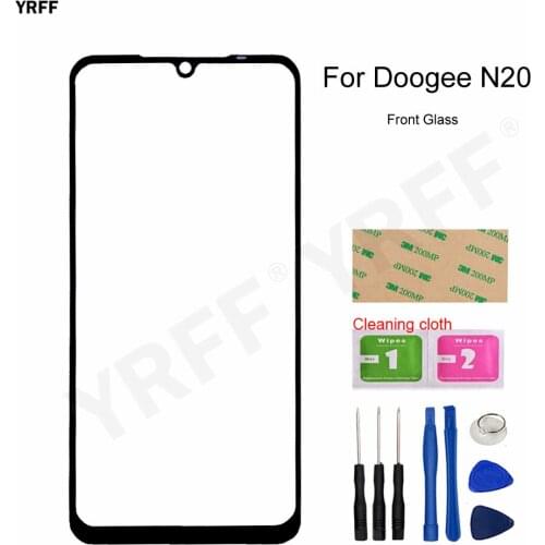 New Front Glass Panel For Doogee N20 (No Touch Screen) Outer Glass Cover Assembly Parts With 3M Glue Wipes