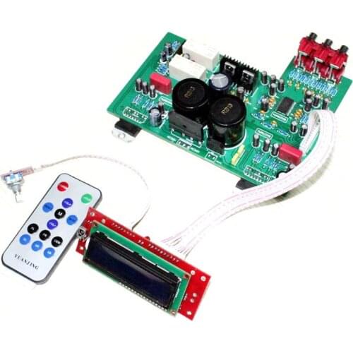 KYYSLB Three-way 180W C1237 BTL speaker protection home audio power amplifier board LC75342 TDA7293 LCD display amplifier board