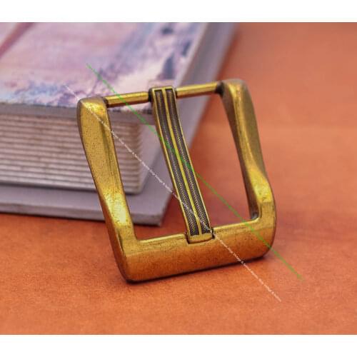 Sturdy Heavy Brass Men Western Single Prong Wide Pin Leathercraft Jeans Square Belt Buckle Hardware Replacement Fit 40mm