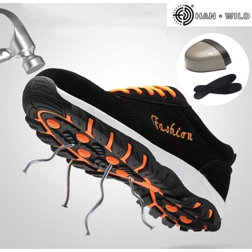 Work Men Safety Shoes Fashion Mesh Breathable Steel Toe Boots Mens Labor Insurance Puncture Proof Casual Shoe