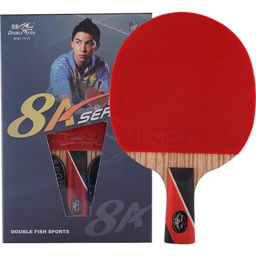 100% original Double Fish 8A Table Tennis Bat Ping Pong Legend Racket with case racquet sports carbon blade fast attack loop