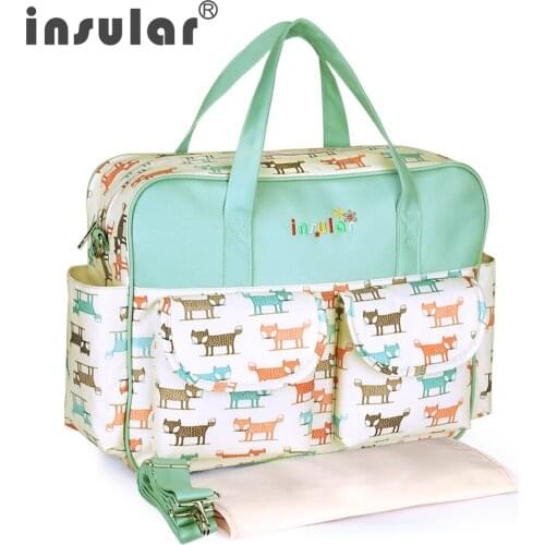 Insular Baby Diaper Bag Maternity Nappy Bag Baby Stroller Changing Bag Mummy Handbag Waterproof Large Capacity Baby Shoulder Bag