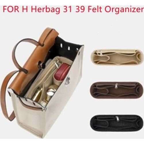 For HERBAG 31 39 Felt Cloth Insert Bag Organizer Makeup Handbag Organizer Travel Inner Purse Portable Cosmetic Bags