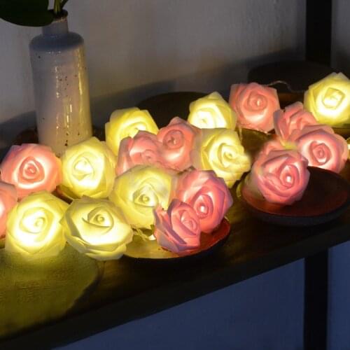 2M/lot Rose Flower String LED Fairy Lights Wedding Lighting Decor Red/Green/Bule/Yellow/Pink/Purple/Warm White/Cold White/RGB
