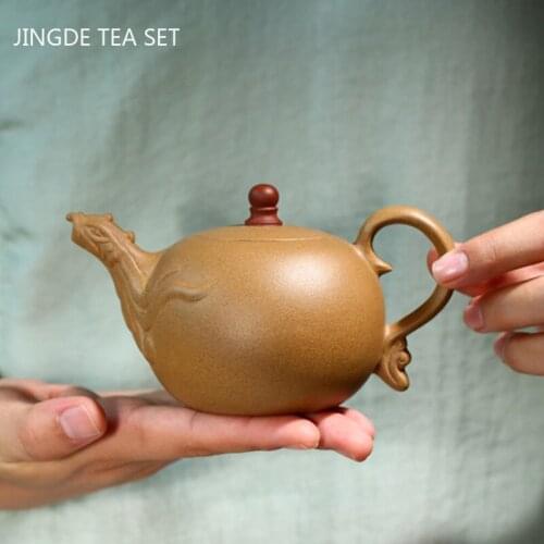 Creativity Yixing Purple Clay Teapots Raw Ore Section Mud Tea Pot Household Handmade Filter Kettle Tea Ceremony Drinkware 200ml