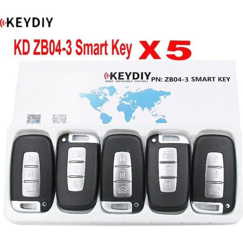 5PCS X KEYDIY Universal Smart Key ZB04-3 for KD-X2 KD900 Mini KD Car Key Remote Replacement Fit More than 2000 Models