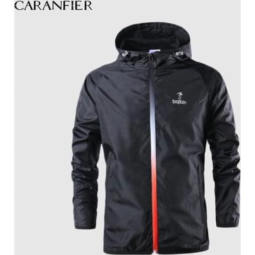 CARANFIER 2019 New Spring Summer Mens Fashion Outerwear Windbreaker Men' S Thin Jackets Hooded Casual Sporting Coat Big Size