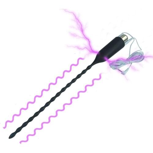 Vibrating silicone horse eye urethral plug electric shock penis plug chastity device male vibrator masturbation adult products