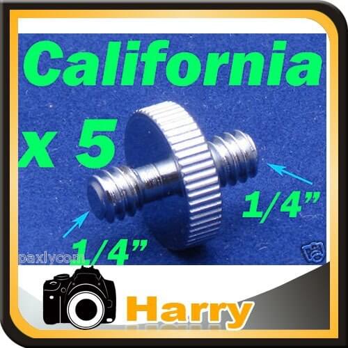 10pcs 1/4" Male to 1/4" Male Threaded Convert Adapter Tripod Screw and Head