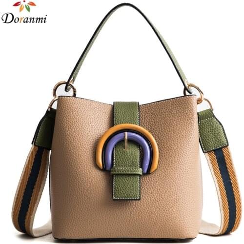 DORANMI Bucket Women Handbag 2021 Luxury Brand Designed Shoulder Bag For Female Buckle Crossbody Messenger Bag DJB365