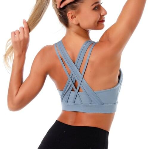 Mermaid Curve Power Series Yoga Bra Womens Cross Mesh Strap Sports Underwear Running Fitness Quick Dry Full Cup Bra Gym Top