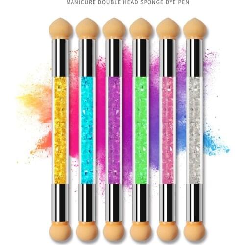 1 Set Dual-ended Dotting Sponge Blooming Dotting Nail Pen Reusable Sponge Head Nail Art Manicure Tool Drawing Painting