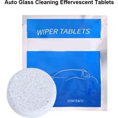 10pcs Car Glass Cleaning Effervescent Tablet Car With Wiper Solid Glass Water Refresh Auto Glass Cleaner