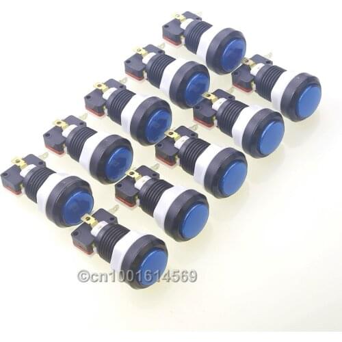 10x 30mm LED Illuminated Arcade LED Buttons With Micro Switch For MAME Games & Jamma Projects & Raspberry PI Retropie 3B Project