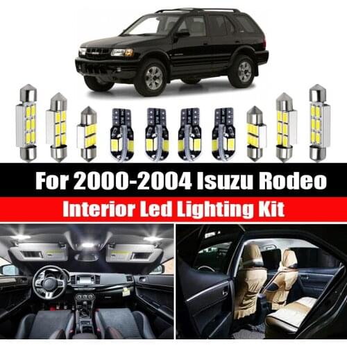 12pcs For Isuzu Rodeo 2000-2004 White Canbus Car LED Interior Dome Ceiling Roof Light Kit Trunk Cargo License Plate Lamp