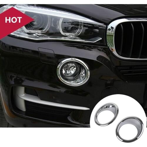ABS Chrome Front Fog Light Lamp Cover Trim For BMW X5 F15 2014-2018 2pcs Car accesories interior Car decoration