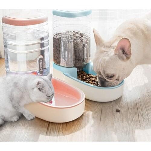 Pet Dog Automatic Feeders Fountain 3.8L Large Capacity Kitten Feeding Container Cat Food Bowl Water Dispenser Feeding Bowls