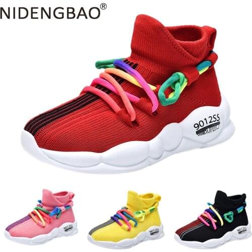 Children Running Shoes Kids High Top Socks Shoes Boys Girls Lightweight Sport Shoes Sutdoor Sneakers Infantil Kid Shoes