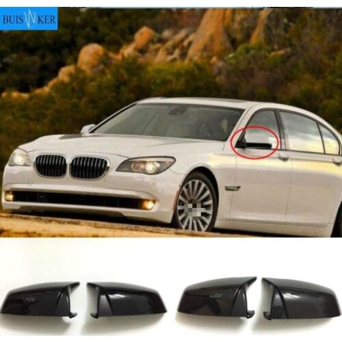 For BMW 5 6 7 Series E60 E61 E63 E64 F06 F07 F10 F11 F13 F01-F04 Carbon Fiber pattern Black Side Wing Rearview Mirror Cover Cap