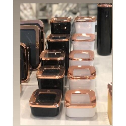 20 pcs 5 kinds of size BLACK copper or WHITE copper color seçenegi very stylish storage container. Square shape food container