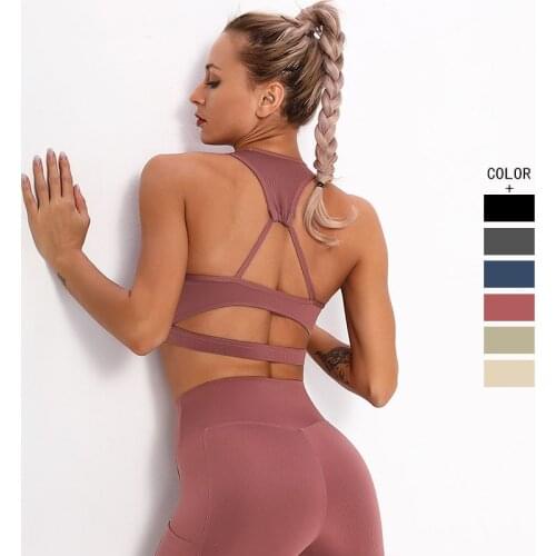 Women Fitness Sports Top Sports Bra For Women Gym Cross Beauty Back Elastic Runing Tank Top Girls Push Up Top Underwear