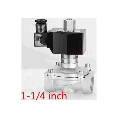 2W350-35NO 1-1/4 inch stainless steel ss304 Electric Solenoid Valve Water Air N/O 12v 24V 220v 1.2" DN32 port Normal Open Type