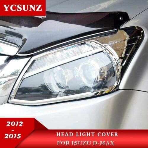 ABS Car Chrome Headlight For Isuzu d-max Accessories Headlamp Cover For d-max 2012 2013 2014 2015 Car Styling Ycsunz