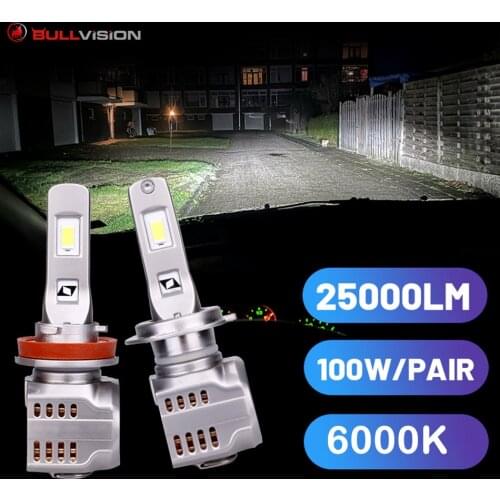 H4 H7 H11 Led Canbus H8 HB3 9005 HB4 9006 LED Headlight Mini 100W 25000LM Light Bulb 12v 24v car truck Lorry universal