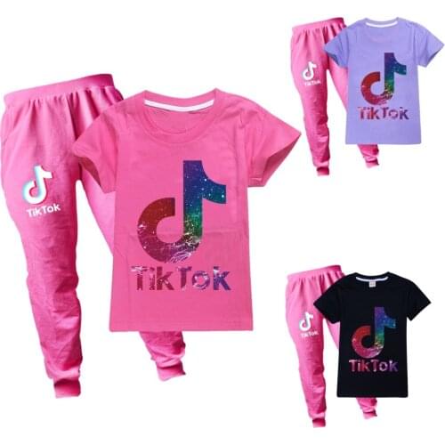 TIK TOK Cosplay Costume T-shirt Set for Boys Girls Summer Kids Clothes Shirts Tracksuit outfit