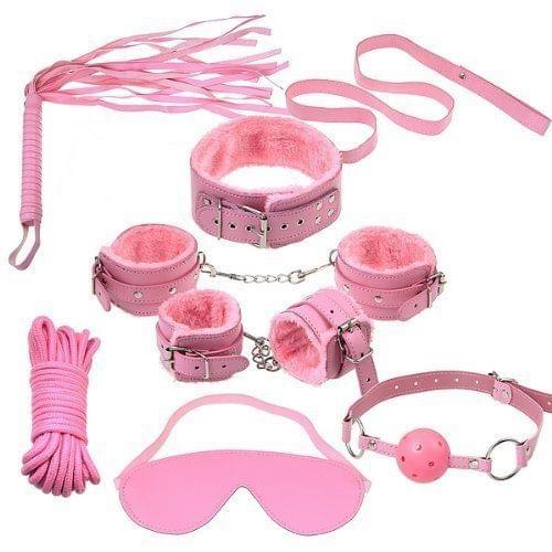 Manyjoy 7pcs Exotic Sex Products For Adults Games Bondage Set BDSM Kits Handcuffs Sex Toys Whip Gag Tail Plug Women Accessories