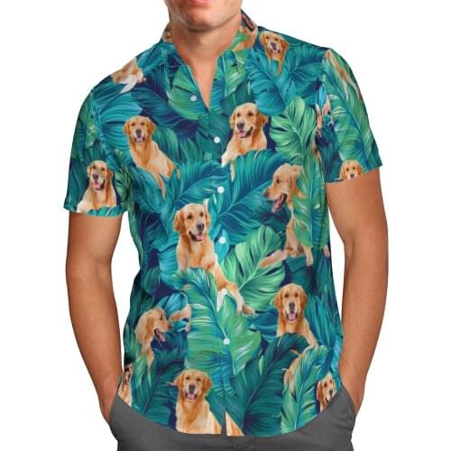 Animal Dog 3D Beach Hawaiian 2021 Summer Mens Shirt Short Sleeve Shirt Streetwear Oversized 5XL Camisa Social Chemise Homme-111