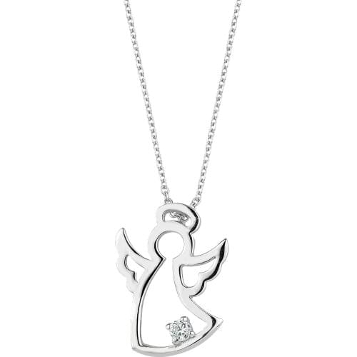 18K Gold Natural Diamond Angel Necklace PN121