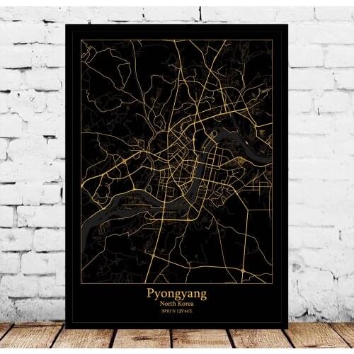 North Korea Map Poster