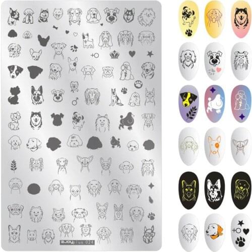 Love^Store - nail stamping plate - Cute Dog Nail Art Stamping Plates 9.514.5cm large-sized plates Stamping Template Image