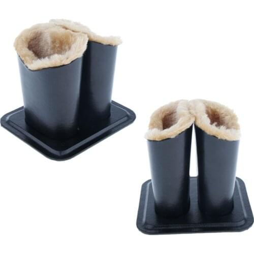 2Pcs Plush Lined Eyeglass Holder Stand Fit for Two Glasses - PU Leather