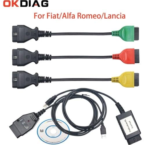 OBD2 Connector Professional Diagnostic Cable For Fiat ECU Scan Multi ECUScan Adapter For Fiat / Alfa Romeo / Lancia OBD Scanner