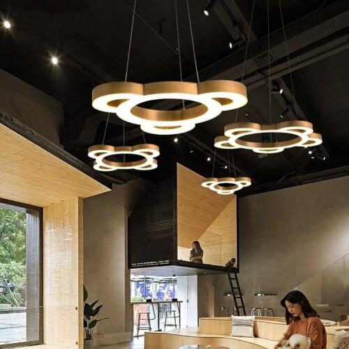 Nordic Luxury Ring Gold Pendant Lights Guest Dining Room Kitchen Bar Lamp Post Modern Cafe Shop Hanging Lights Deco Fixtures