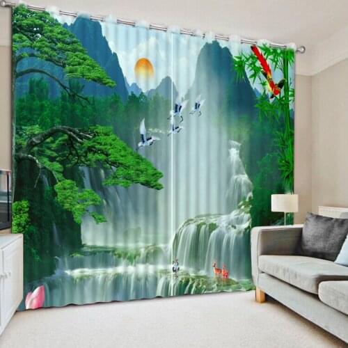 Waterfall curtains Luxury Blackout 3D Window Curtains For Living Room Bedroom dream scenery curtains