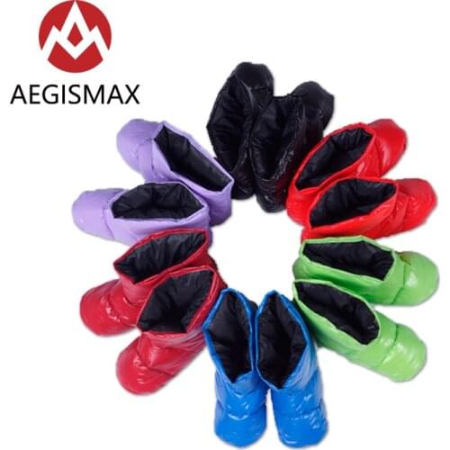 Aegismax Sleeping Bag Accessories White Duck Down Slippers Ultralight Camping Outdoor Soft Sock Unisex Indoor Warm Down Shoes
