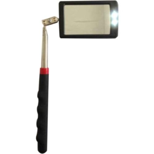 Telescoping Flexible Inspection Mirror with Bright LED Lighting 360 Swivel for Extra Viewing Portable Automotive Tool