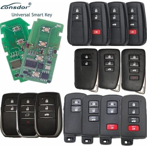 LONSDOR Smart Universal Remote Key 8A w/case for Toyota Camry Alphard RAV4 for Lexus for K518 KH100 TOOL Support Renew & Rewrite