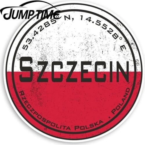 Jump Time Szczecin Poland Vinyl Stickers - Polish Flag Sticker Luggage Window Bumper Decal Waterproof Car Accessories