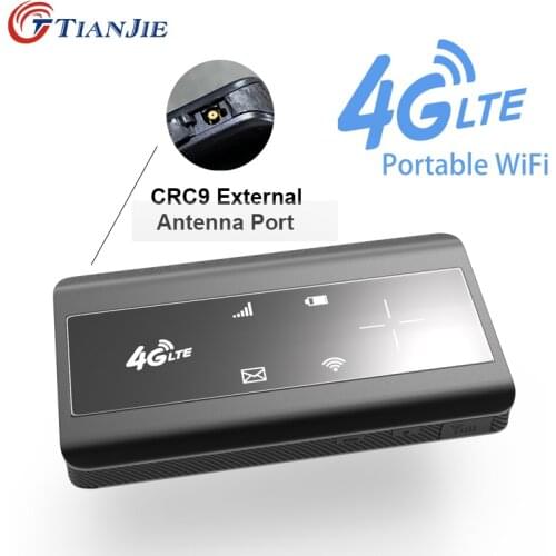 TIANJIE 3G 4G Modem Router WiFi External Antenna TS Port Pocket Mobile Sim Card High Speed Unlocked Cat4 for Car Home Travell