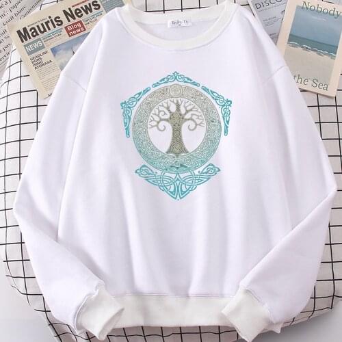 YGGDRASIL TREE OF LIFE Print Hooded Women Street Oversize Warm Hoodies Loose Casual Fleece Hoodie Hip Hop S-XXL Mens Streetwear